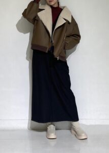 TORRAZZO DONNA 　Eco leather×Boa coat